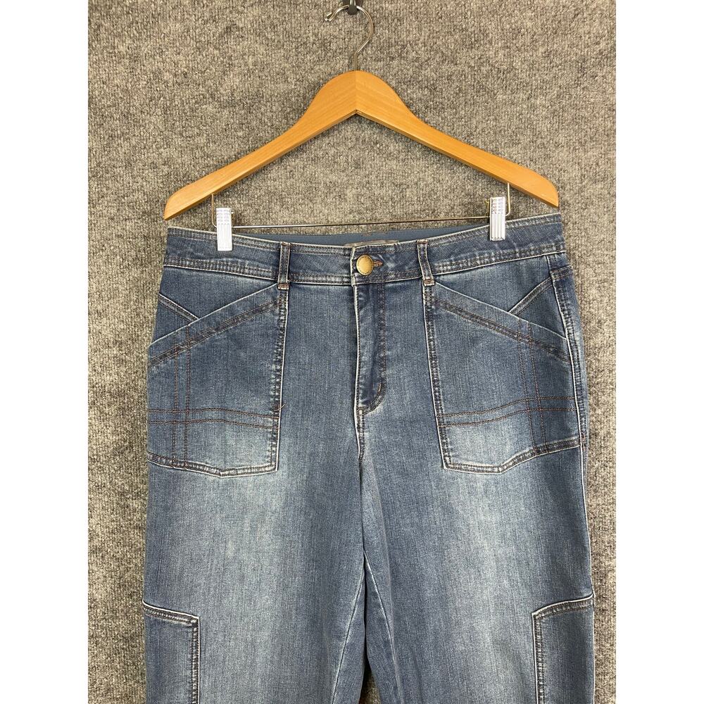 Democracy AB Solution Jeans Women's Sz 14 Blue High Rise‎ Tampered Straight Leg - Picture 3 of 15